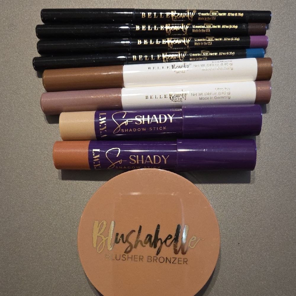 Belle Beauty LWYA Waterproof Liner Shady Shadow Sticks and Blushabelle Set